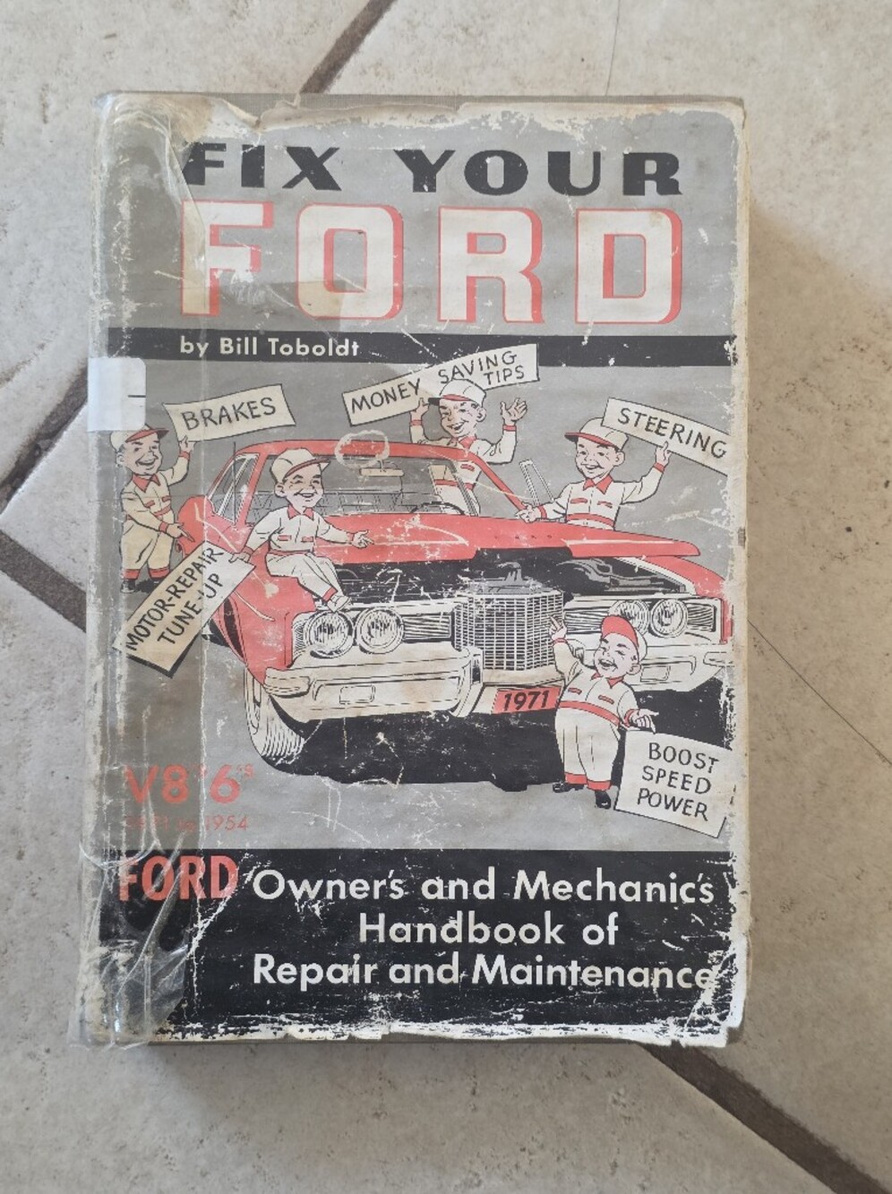 Ford Fix Your Ford Vintage Red and Black Repair Handbook Coffee Table Book